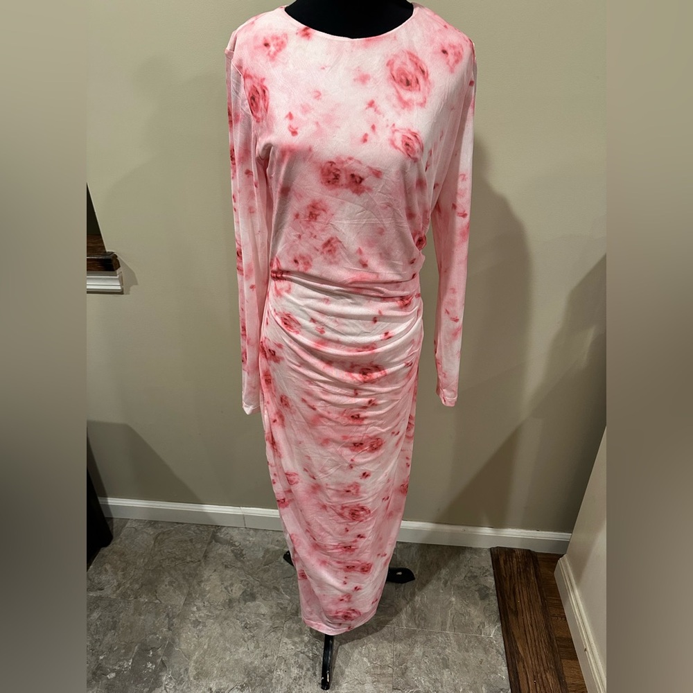 Amazon Floral Pink Long Sleeve Dress